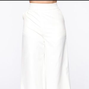 White Wide Leg Pants